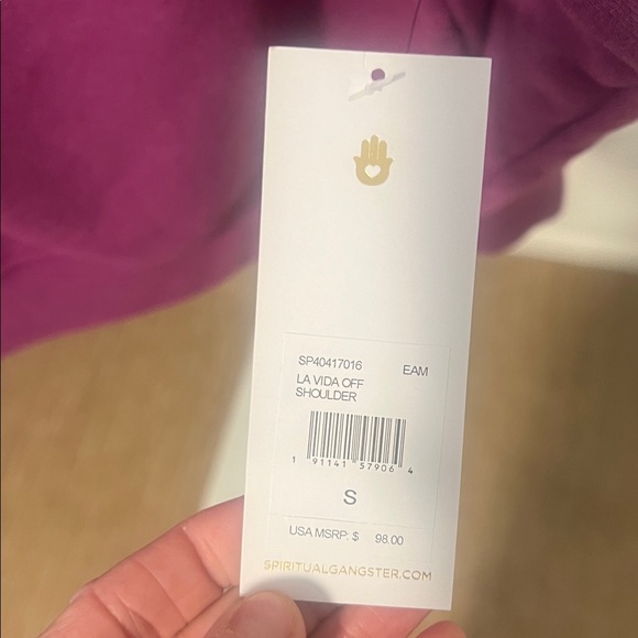 Spiritual Gangster, la Vida off shoulder sweatshirt - Picture 3 of 5